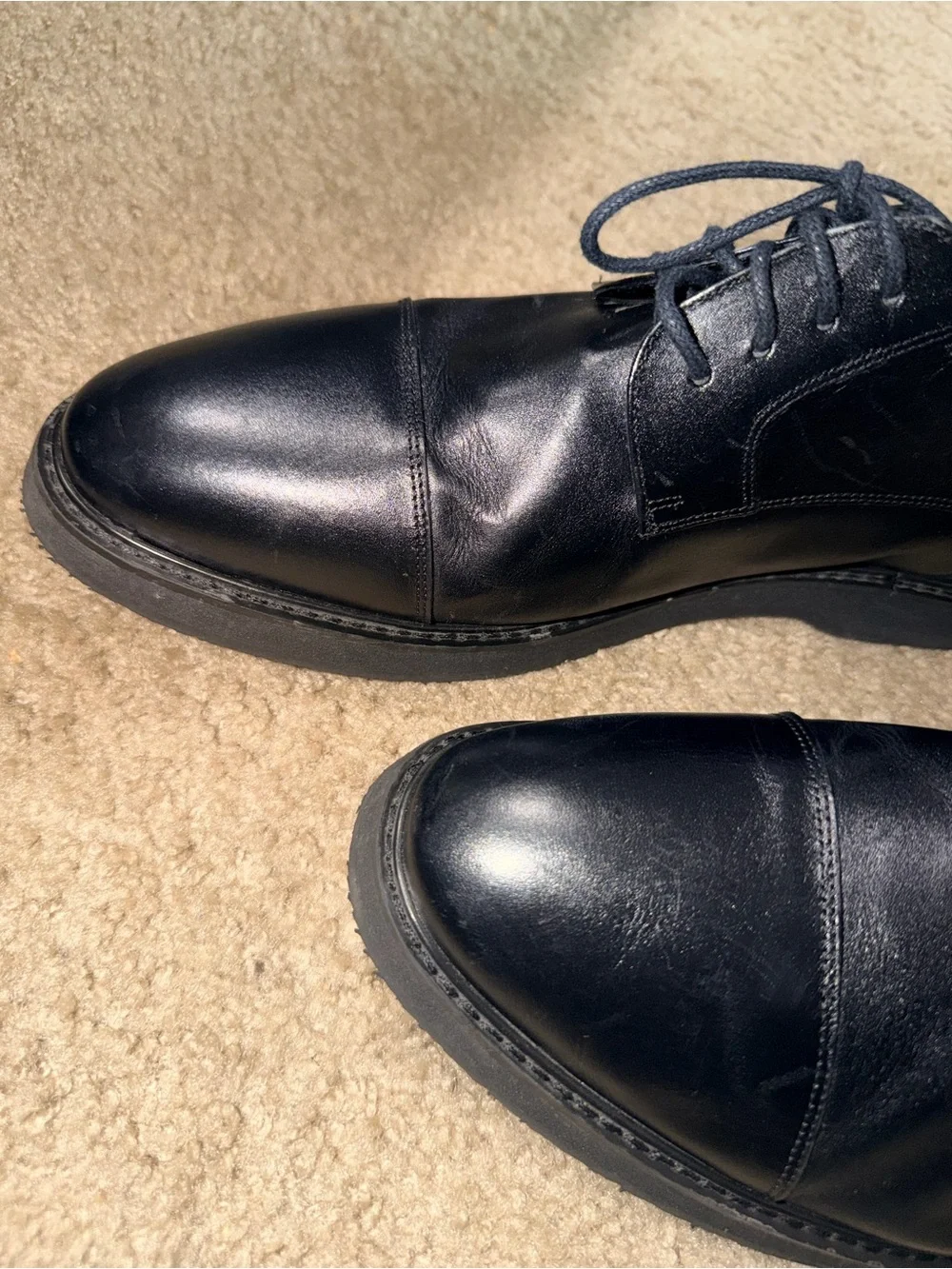 Studio Belvedere‎ Dayton Black Leather Cap Toe Oxford Dress Shoes Men’s 11.5 D